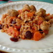 Рецепт Свиное рагу с перловкой и клюквой