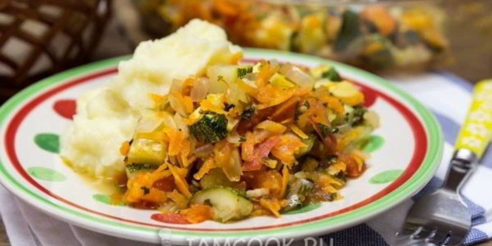 Рецепт запеченное рагу из кабачков в духовке