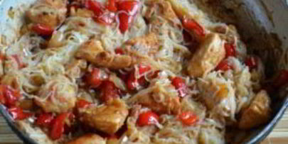 рисовая лапша с курицей