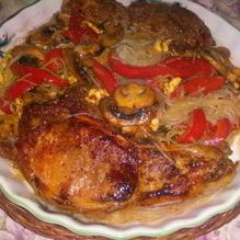 Рецепт Рисовая лапша с мясом и овощами