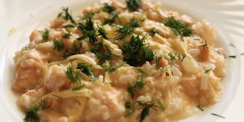 Рецепт ризотто с семгой