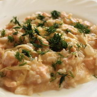 Ризотто с семгой