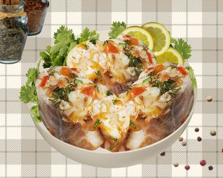 Белуга тушеная с овощами