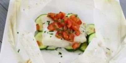 филе тилапии, запеченное с овощами