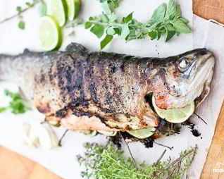 Форель на мангале