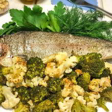 Рецепт Форель с цветной капустой и брокколи