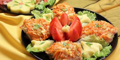 горбуша под классическим маринадом и яичной заливкой