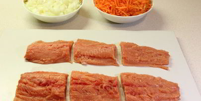 горбуша под классическим маринадом и яичной заливкой