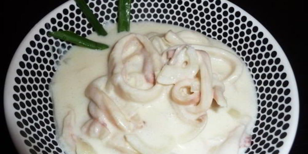 Рецепт кальмары в сливочном соусе