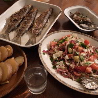 Кефаль на мангале