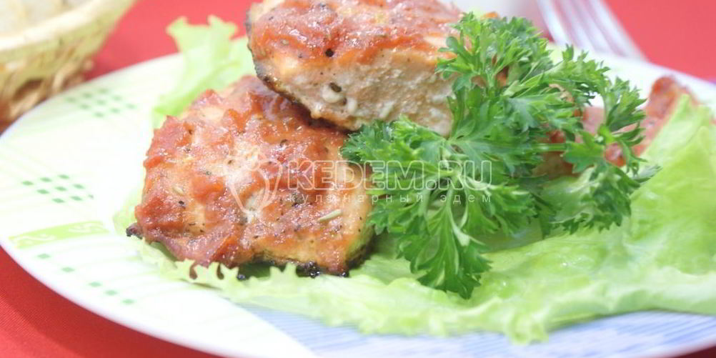 Рецепт кета запеченная с мякотью помидоров