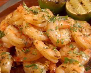 Креветки на гриле в чесночном соусе