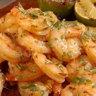 Креветки на гриле в чесночном соусе