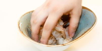 креветки на открытом огне