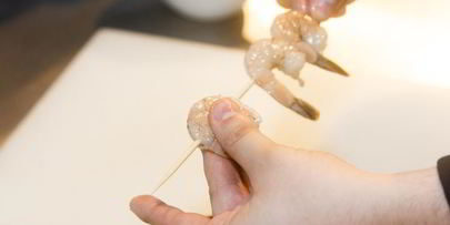 креветки на открытом огне