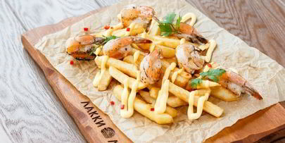 креветки на открытом огне