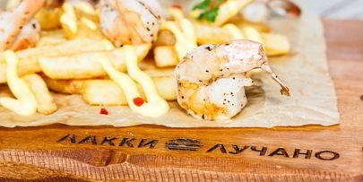 креветки на открытом огне