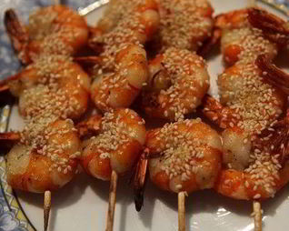 Креветки с медом