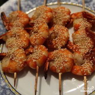 Креветки с медом