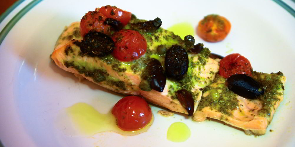 Рецепт лосось по-средиземноморски