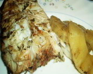 Палтус на гриле