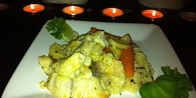 рыба на парах вина