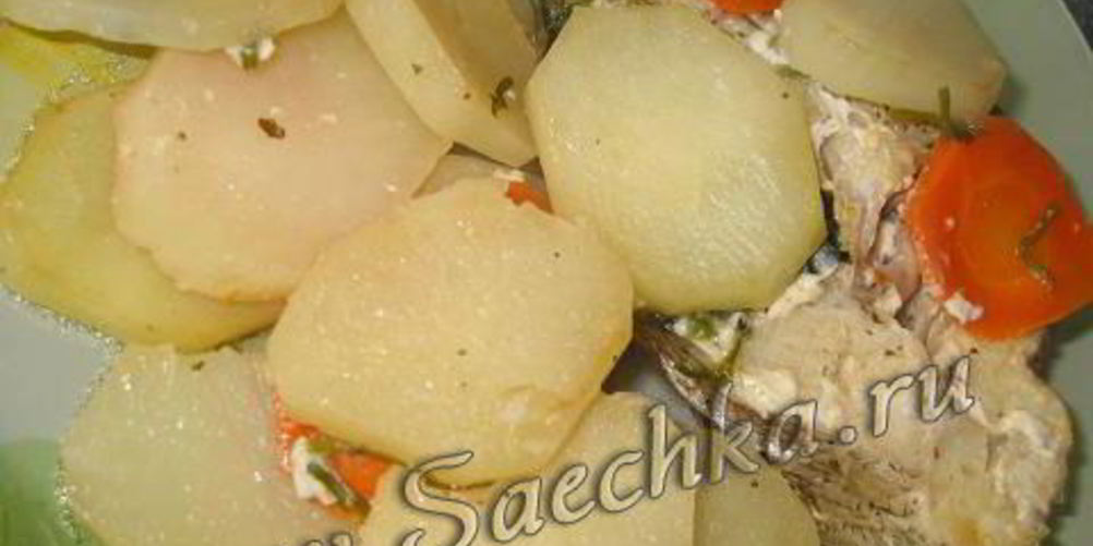 Рецепт рыба с овощами в духовке