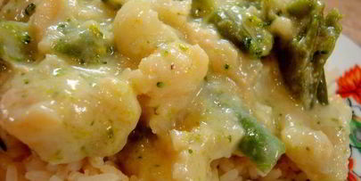 рыба с овощами в сливочном соусе