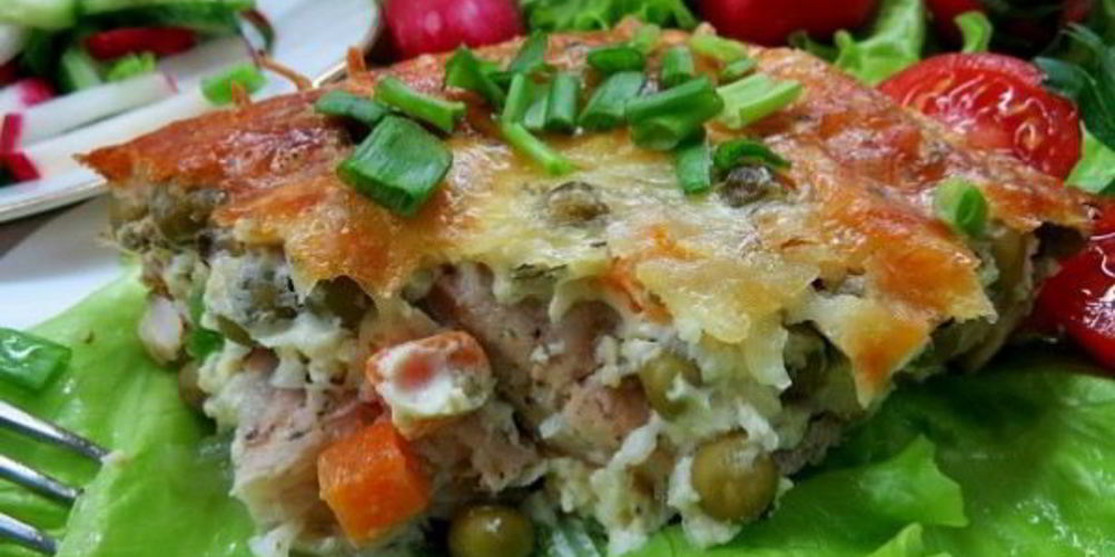 Рецепт рыба в омлете с овощами в духовке