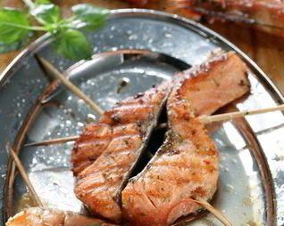 Семга на гриле