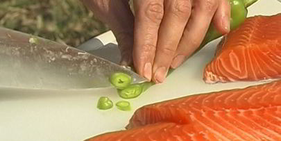 семга на гриле