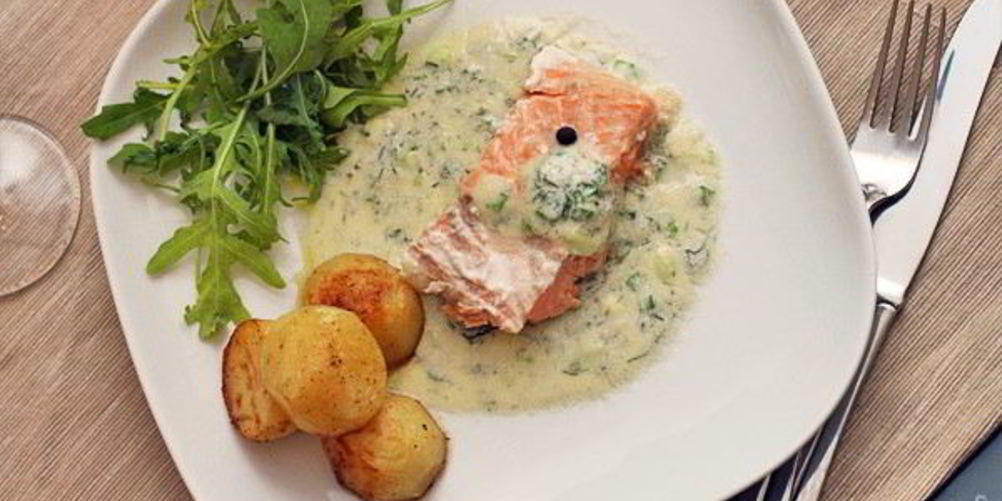 Рецепт семга в сливках