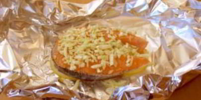 семга, запеченная с фенхелем и лимоном