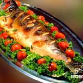 Скумбрия с травами и лимоном, запеченная в фольге