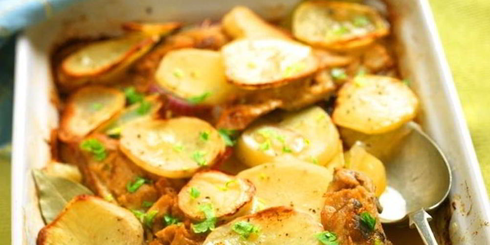 Рецепт скумбрия, запеченная с картофелем