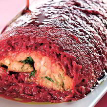 Рецепт Судак в свекольном полене