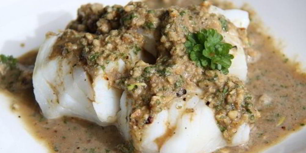 Рецепт треска под ореховым соусом