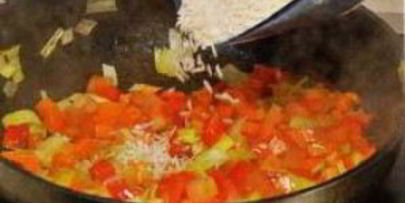 жареные гребешки с рисом