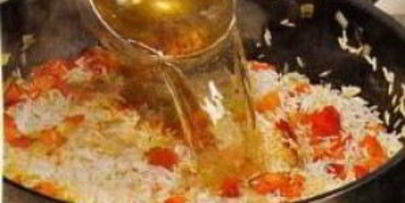 жареные гребешки с рисом