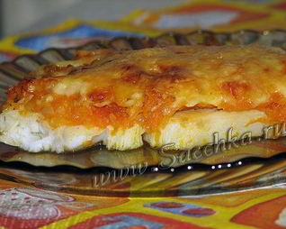 Зубатка, запеченная с овощами