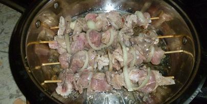 быстрый шашлычок на сковороде