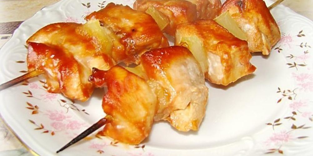 Рецепт куриный шашлык на шпажках