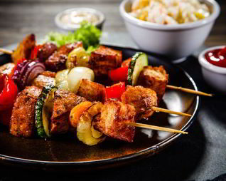 Куриный шашлык с болгарским перцем и цукини