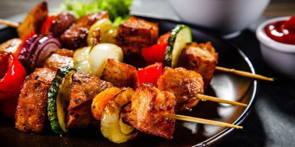 Рецепт куриный шашлык с болгарским перцем и цукини