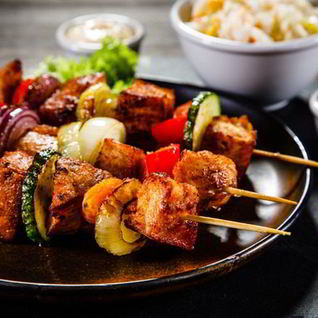 Куриный шашлык с болгарским перцем и цукини