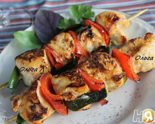 Куриные шашлычки на сковороде