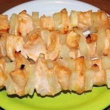 Рецепт Куриные шашлыки с ананасами в духовке
