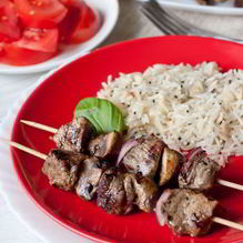 Рецепт Шашлычки из говядины с грибами и луком