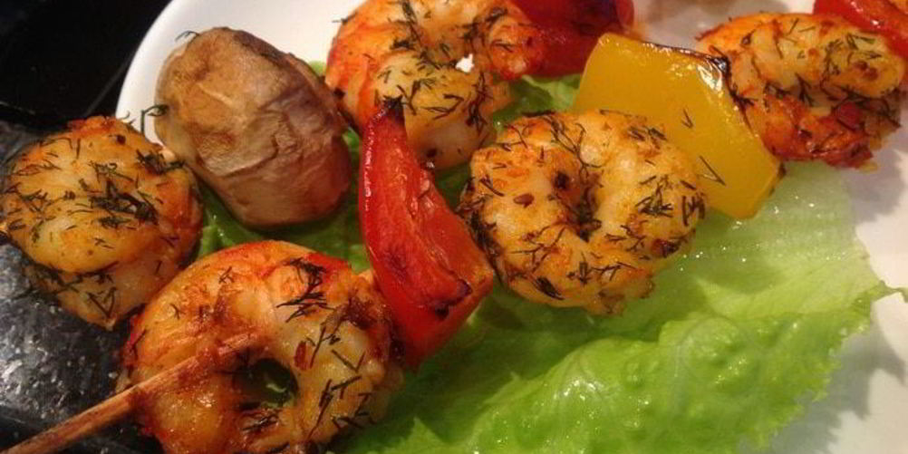 Рецепт шашлычки из креветок