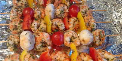 шашлычки из креветок